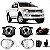 Kit farol auxiliar ranger ford de 2013 a 2016 com moldura cromada - Imagem 1