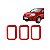 Moldura inferior para choque da grade uno e fiorino fiat de 2011 a 2014 frontal com borda vermelha três peças - Imagem 1