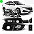 Kit farol auxiliar civic honda de 2017 a 2019 preto com grade - Imagem 1