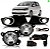Kit de farol auxiliar fox volkswagen de 2010 a 2014 com grade e aro cromado - Imagem 2