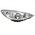 Farol 207 peugeot de 2009 a 2015 lado direito cromado manual - Imagem 2