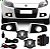 Kit de farol auxiliar sandero renault de 2012 a 2014 com grade e moldura inferior do para choque cromada - Imagem 2