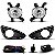Kit de farol auxiliar hb20 e hb20s hyundai de 2012 a 2015 com grade e botão universal - Imagem 2
