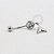 BN26  Navel Piercing Pedra Zirconia Pingente Calda Sereia Ródio - Imagem 1