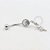 BN42 Navel Piercing Pedra Strass Pingente Cobra Banho Ródio - Imagem 1