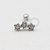 MBA16 Microbell Cluster 3 Flores Zirconia Banho Ródio - Imagem 1