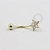 BN18 Navel Piercing Flor Pedra Zirconia Banho Ouro 18K - Imagem 1