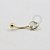 BN20 Navel Piercing Coração Pedra Zirconia Banho Ouro 18K - Imagem 1