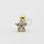MB32 Microbell Reto Flor CZ 5 Pontas Banho Ouro - Imagem 1