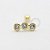 MB38 Piercing Microbell Cluster 3 Zirconia Banho Ouro - Imagem 1