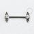 PB92 Nipple Piercing Zircônia Esferas Laterais Aço 316L - Imagem 1
