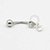 PR19 Navel pingente 2 corações zirconia Prata 925 haste aço - Imagem 1