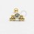 PVD58 Microbell Pedra Cristal Com Esferas Aço PVD Gold - Imagem 1