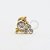 PVD71 Labret 4 stones strass colado c esferas aço PVD gold - Imagem 1