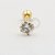 PVD76 Microbell flor strass aço PVD gold - Imagem 1