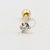 PVD77 Microbell Coração Strass Aço PVD Gold - Imagem 1