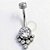 TN365 Navel Piercing Flat 7 Pedras Zirconias - Imagem 1