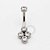 TN45 Navel Piercing 4 Stones CZ Titânio - Imagem 1