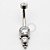 TN415 Navel Piercing 2 Zirconias Com Esferas Titânio - Imagem 1