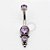 TN415 Navel Piercing 2 Zirconias Com Esferas Titânio - Imagem 3