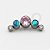 TN451 Topo Cluster 5 CZ Synthetic Opal Azul e Rosa Titânio - Imagem 1