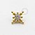 TN571 Topo Pedra Zirconia com esferas Titânio PVD gold - Imagem 1