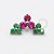 TN642 Topo Mini Cluster Trinity Pink e Esmeralda Titânio - Imagem 1
