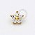 TN779 Topo Flor Cinco CZ com Miolo Titânio PVD Gold - Imagem 1