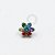 TN996 Topo Flor Zirconias Coloridas Titânio - Imagem 1