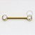 TN1094 Nipple Jewelry CZ Flat Push Pin Titânio PVD Gold - Imagem 1