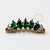 TN1103 Topo Cluster CZ Verde Esmeralda Titânio PVD Gold (OUTLET) - Imagem 1