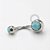 BB25 Navel Piercing Turquesa Sintética Aço 316L - Imagem 1