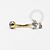 TN1222 Navel Navetes Delicadas Com Ponto De Luz Titânio PVD Gold - Imagem 1