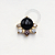 TN1233 Topo Pedras Ônix - Dark Lavender - Light Champagne - Cristal Titânio PVD Gold - Imagem 1