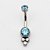 TN242 Navel Piercing Flat Stone 3 CZ Titânio - Imagem 3