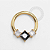 TN1313 Segmento Pedras Zircônias Black E Cristal Titânio PVD Gold - Imagem 1