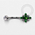 TN1344 Navel Zircônia Lapidada Verde Esmeralda Titânio ASTM F-136 - Imagem 1