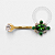 TN1346 Navel Zircônia Lapidada Verde Esmeralda Titânio PVD Gold - Imagem 1