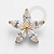 TN1362 Topo Flor 5 Pétalas Titânio PVD Gold - Imagem 1