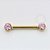 TN1043 Nipple Jewelry CZ Flat Rosa Push Pin Titânio PVD Gold - Imagem 1