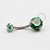 TN400 Navel Piercing CZ Verde Esmeralda Titânio - Imagem 1