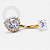 TN1422 Navel Coração Luxo Titânio PVD Gold - Imagem 1
