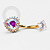 TN1423 Navel Coração Luxo Boreal Titânio PVD Gold - Imagem 1