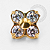 TN1430 Topo Flor 4 Pétalas Titânio PVD Gold - Imagem 1