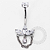TN1447 Navel 3 Navetes Com Ponto De Luz E Corente Titânio ASTM F-136 - Imagem 1