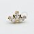 OR19 Topo 3 Navetes Zirconia Ouro 18K ( 0,61g) - Imagem 1