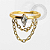 TN1490 Segmento Navete Cristal Com Corrente Titânio PVD Gold - Imagem 1