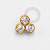 TN1543 Topo Trinity CZ Titânio PVD Gold - Imagem 1