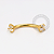 PVD123 Microvell Curvo Cravejado Aço PVD Gold - Imagem 1