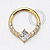 TN1640 Segmento Frontal Cravejado CZ Quadrada Titanio PVD Gold - Imagem 1
